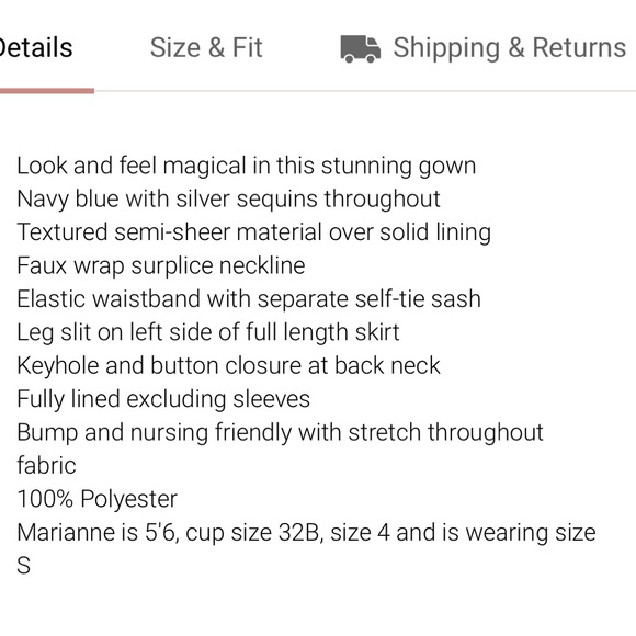 BALTIC BORN Grace Navy Sparkle Gown. Size M - Picture 15 of 16